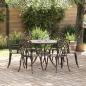Preview: 7-teiliges Garten-Esszimmer-Set aus Bronze-Guss-Aluminium