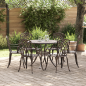 Preview: 7-teiliges Garten-Esszimmer-Set aus Bronze-Guss-Aluminium