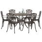 Preview: 7-teiliges Garten-Esszimmer-Set aus Bronze-Guss-Aluminium