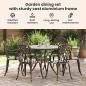 Preview: 7-teiliges Garten-Esszimmer-Set aus Bronze-Guss-Aluminium