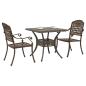 Preview: ARDEBO.de - 3-teiliges Garten Bistro Set Bronze Gussaluminium