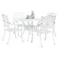 Preview: 5-teiliges Garten-Esszimmer-Set aus weißem Guss-Aluminium