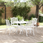 Preview: 5-teiliges Garten-Esszimmer-Set aus weißem Guss-Aluminium