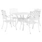 Preview: 5-teiliges Garten-Esszimmer-Set aus weißem Guss-Aluminium