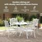 Preview: 5-teiliges Garten-Esszimmer-Set aus weißem Guss-Aluminium