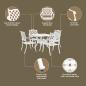 Preview: 5-teiliges Garten-Esszimmer-Set aus weißem Guss-Aluminium