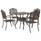 Preview: 5-teiliges Garten-Esszimmer-Set aus bronzefarbenem Gusseisen