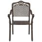 Preview: 5-teiliges Garten-Esszimmer-Set aus bronzefarbenem Gusseisen