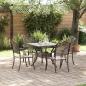 Preview: 5-teiliges Garten-Esszimmer-Set aus bronzefarbenem Gusseisen