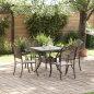 Preview: 5-teiliges Garten-Esszimmer-Set aus bronzefarbenem Gusseisen