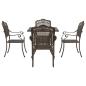 Preview: 5-teiliges Garten-Esszimmer-Set aus bronzefarbenem Gusseisen