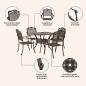Preview: 5-teiliges Garten-Esszimmer-Set aus bronzefarbenem Gusseisen