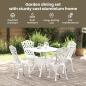 Preview: 5-teiliges Garten-Esszimmer-Set aus weißem Gusseisen