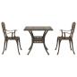Preview: 3-teiliges Garten-Bistro-Set aus bronzefarbenem Gussaluminium