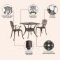 Preview: 3-teiliges Garten-Bistro-Set aus bronzefarbenem Gussaluminium