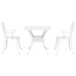 Preview: 3-teiliges Gartenbistro-Set aus weißem Gussaluminium