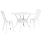 Preview: 3-teiliges Gartenbistro-Set aus weißem Gussaluminium