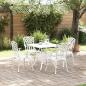 Preview: 5-teiliges Garten-Esszimmer-Set aus weißem Gusseisen