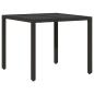 Preview: 3-teiliges Garten-Esszimmer-Set mit Kissen Schwarz Poly-Rattan