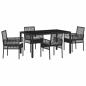 Preview: 5-teiliges Gartenset mit Kissen Schwarz Poly-Rattan