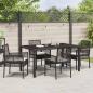 Preview: 5-teiliges Gartenset mit Kissen Schwarz Poly-Rattan