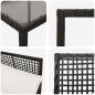 Preview: 7-teiliges Garten Essset mit Kissen Schwarz Poly Rattan