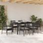 Preview: 7-teiliges Garten Essset mit Kissen Schwarz Poly Rattan