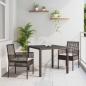 Preview: ARDEBO.de - 3-teiliges Garten-Esszimmer-Set mit Kissen Braun Poly Rattan