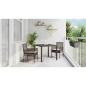 Preview: 3-teiliges Garten-Esszimmer-Set mit Kissen Braun Poly Rattan