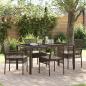 Preview: ARDEBO.de - 5-teiliges Garten-Ess-Set mit Kissen Braun Poly Rattan