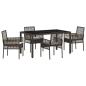 Preview: 5-teiliges Garten-Ess-Set mit Kissen Braun Poly Rattan