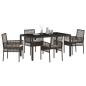 Preview: 5-teiliges Garten-Ess-Set mit Kissen Braun Poly Rattan