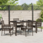 Preview: 5-teiliges Garten-Ess-Set mit Kissen Braun Poly Rattan