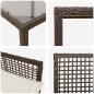 Preview: 7-teiliges Garten-Dining-Set mit Kissen in Braunem Poly-Rattan