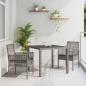Preview: ARDEBO.de - 3-teiliges Garten-Dining-Set mit Kissen Grau Poly-Rattan