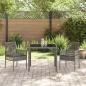 Preview: 3-teiliges Garten-Dining-Set mit Kissen Grau Poly-Rattan