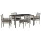 Preview: 5-teiliges Gartenset mit Kissen Grau Poly Rattan