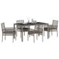 Preview: 5-teiliges Gartenset mit Kissen Grau Poly Rattan