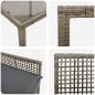 Preview: 9-teiliges Gartentischset mit Kissen Grau Poly Rattan