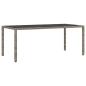 Preview: 9-teiliges Gartentischset mit Kissen Grau Poly Rattan