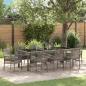 Preview: ARDEBO.de - 9-teiliges Garten-Diningset mit Kissen Grau Poly Rattan