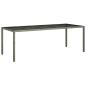 Preview: 9-teiliges Garten-Diningset mit Kissen Grau Poly Rattan
