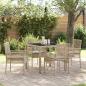 Preview: ARDEBO.de - 5-teiliges Garten-Esszimmer-Set mit Kissen Beige Poly Rattan