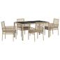 Preview: 5-teilige Garten-Essgruppe mit Kissen Beige Poly Rattan