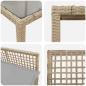 Preview: 5-teilige Garten-Essgruppe mit Kissen Beige Poly Rattan