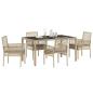 Preview: 5-teilige Garten-Essgruppe mit Kissen Beige Poly Rattan