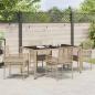 Preview: 5-teilige Garten-Essgruppe mit Kissen Beige Poly Rattan