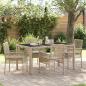 Preview: 5-teilige Garten-Essgruppe mit Kissen Beige Poly Rattan