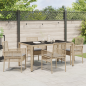 Preview: 5-teilige Garten-Essgruppe mit Kissen Beige Poly Rattan