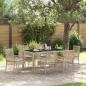 Preview: 7-teiliges Garten-Dining-Set mit Kissen Beige Poly Rattan